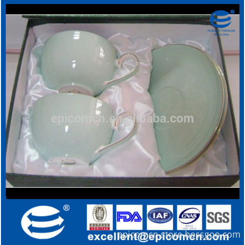 gold rim fine porcelain cups and saucers with gift box